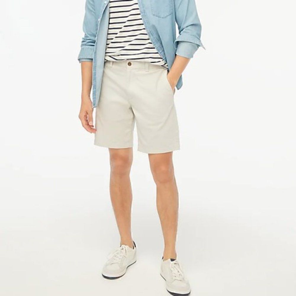 J.Crew Stretch Men 9" Flex Stone Khaki Short Waist 34